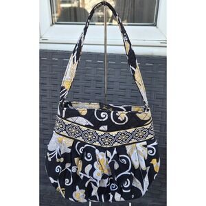 Vera Bradley Retired Hannah Small Yellow Bird Quilted Floral Bag Hobo Handbag